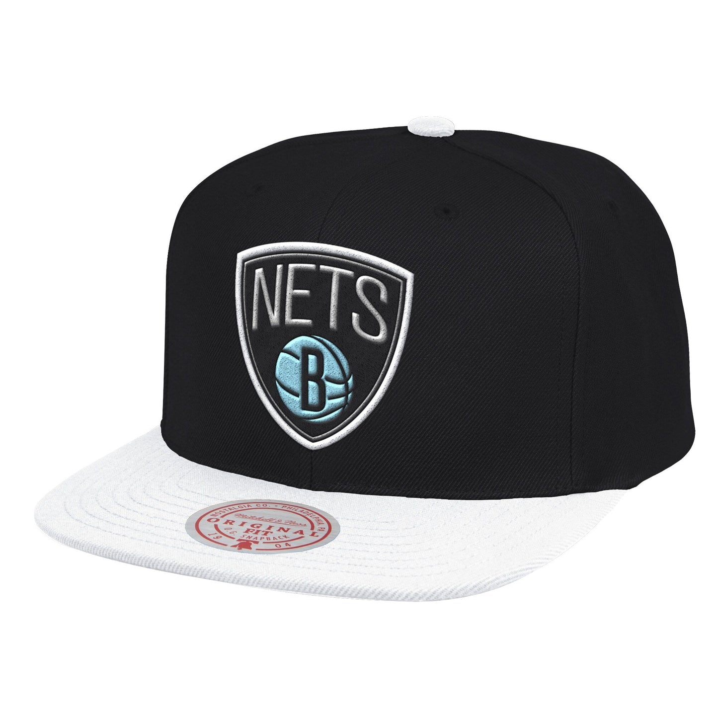 Men's Mitchell & Ness NBA Oreo Hook Snapback NBA Nets - Black-White