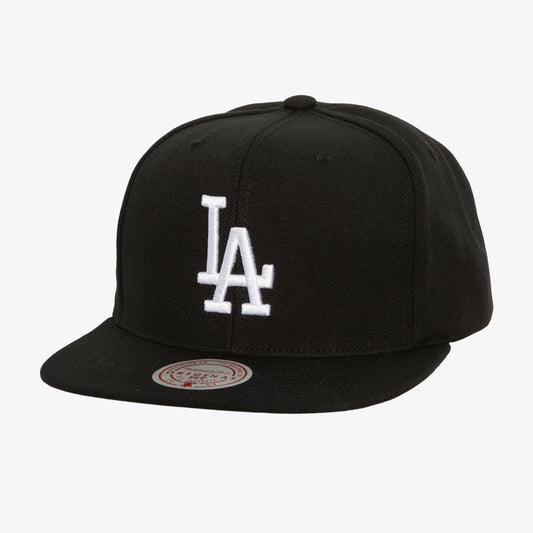 Mitchell & Ness Men's MLB Evergreen Black White Snapback Dodgers Snapback Caps