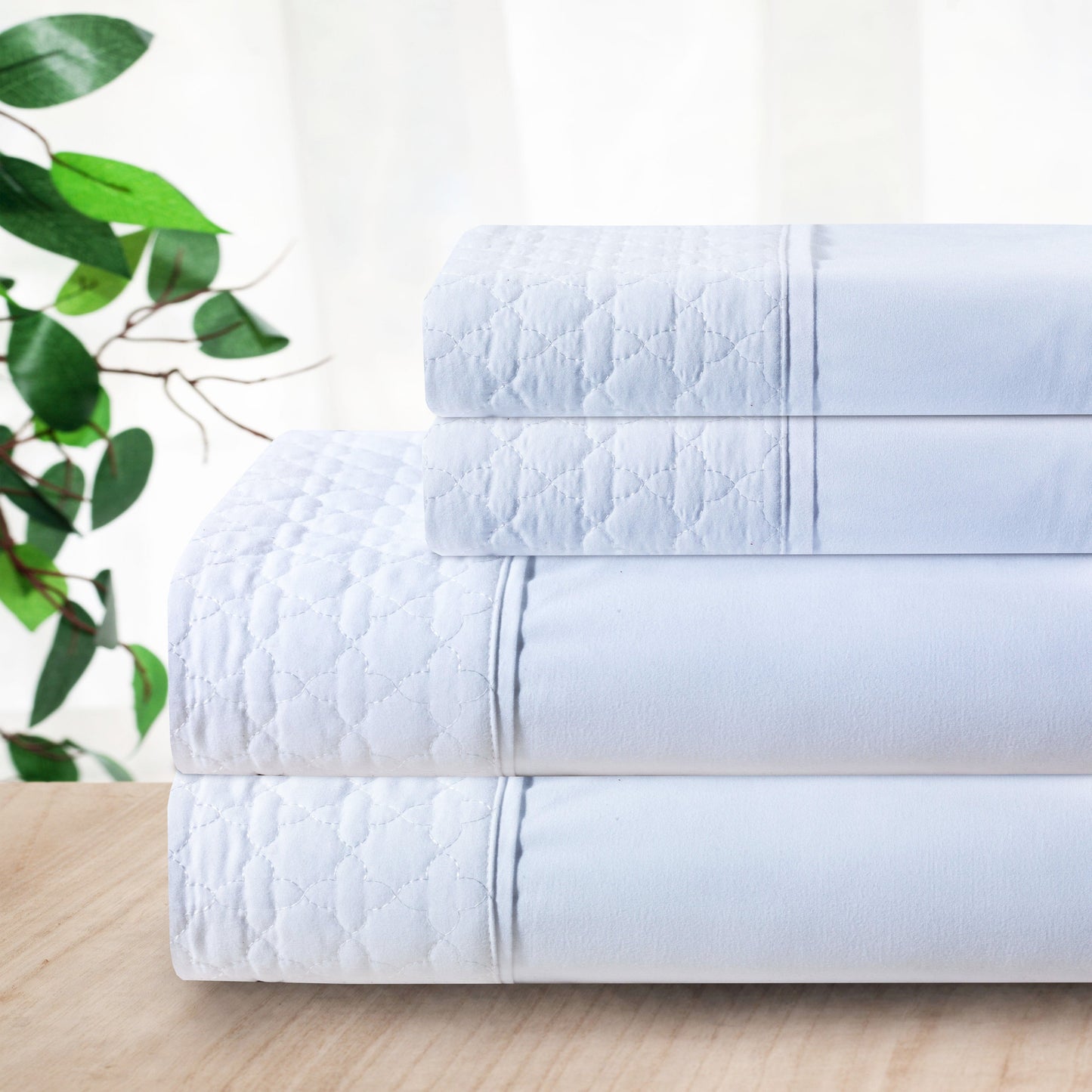 Elegant Comfort Quilted 4-Piece Sheet Set, Premium Hotel Quality