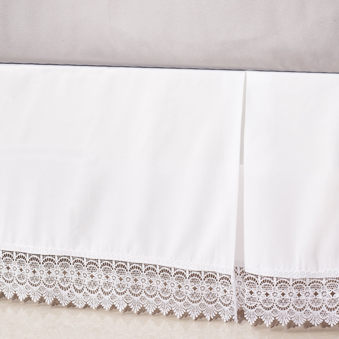 Elegant Comfort Lace Fringe Bed Skirt - 15 inch Drop - Elevate your Bed