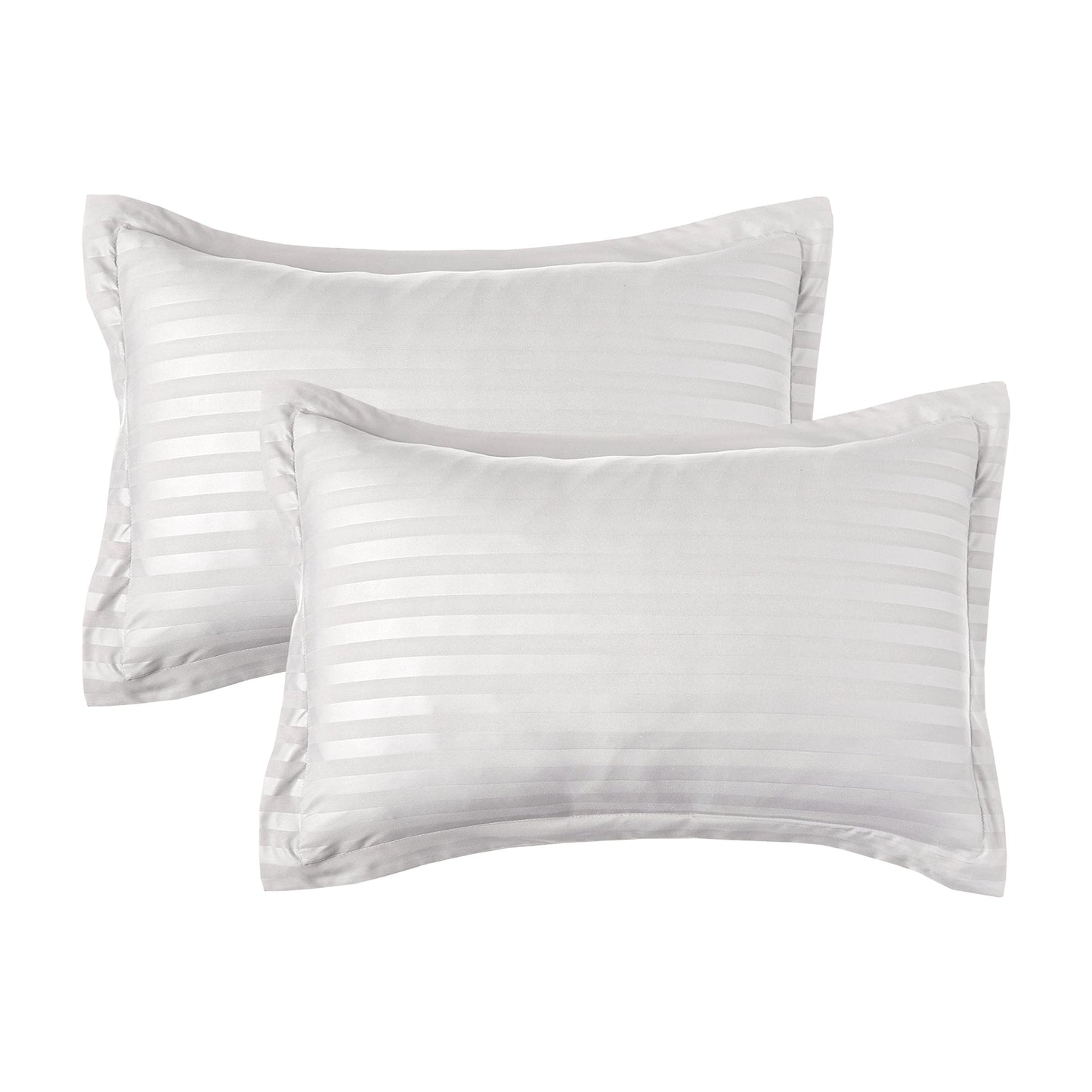 Elegant Comfort 8-Piece Dobby Stripe Comforter Set - Includes 4-Piece Sheet Set with Double Sided Storage Pockets