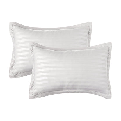 Elegant Comfort 8-Piece Dobby Stripe Comforter Set - Includes 4-Piece Sheet Set with Double Sided Storage Pockets