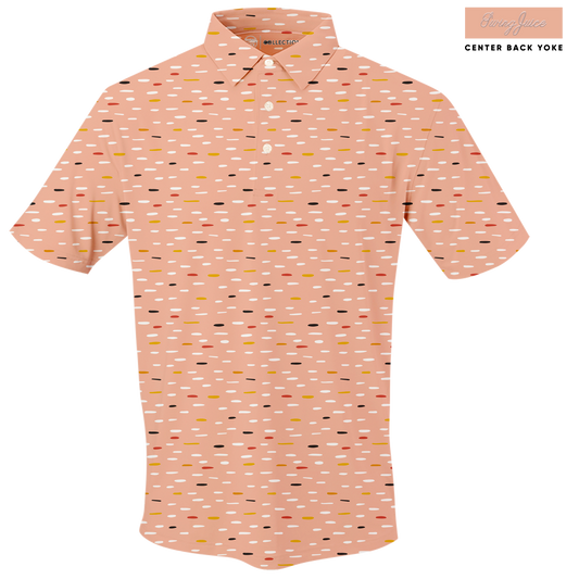 Golf Mid Century Nostalgia Men's Polo - Blank Left Chest-Peach