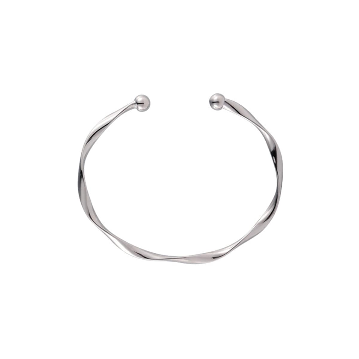 Silvertone Curved Waves Cuff