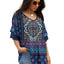 Blue Purple Medallion Print