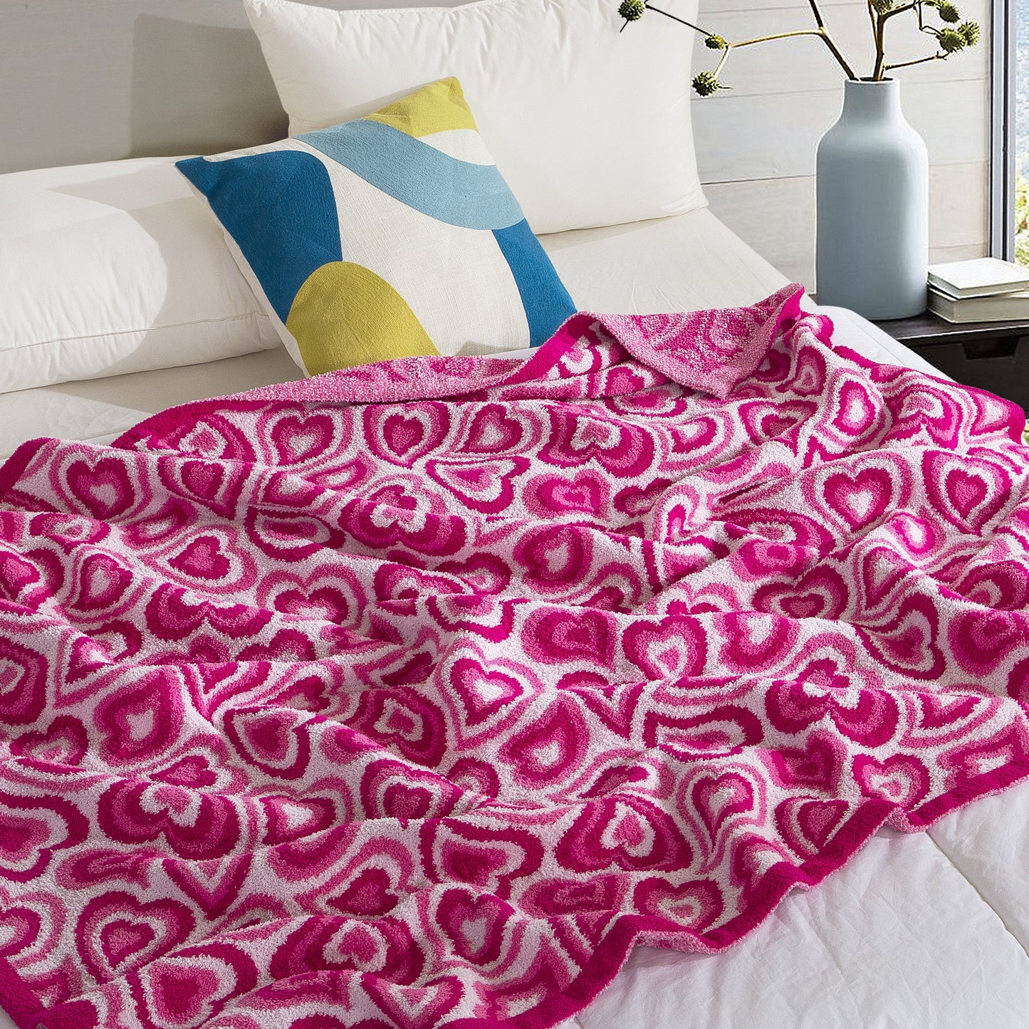 Elegant Comfort 50" x 70"  Ultra Soft Checkered Knitted Throw Blanket