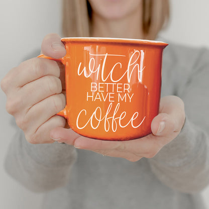 Trendy Witch Theme Mug Collection
Modern Halloween Decor Coffee Cup
Stylish Witch Coffee Mug Orange Ceramic