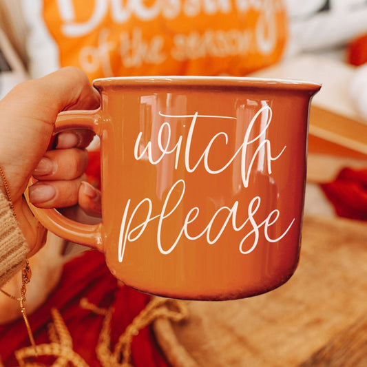 Witch Please coffee mug
Halloween witch mug
Orange witch coffee mug