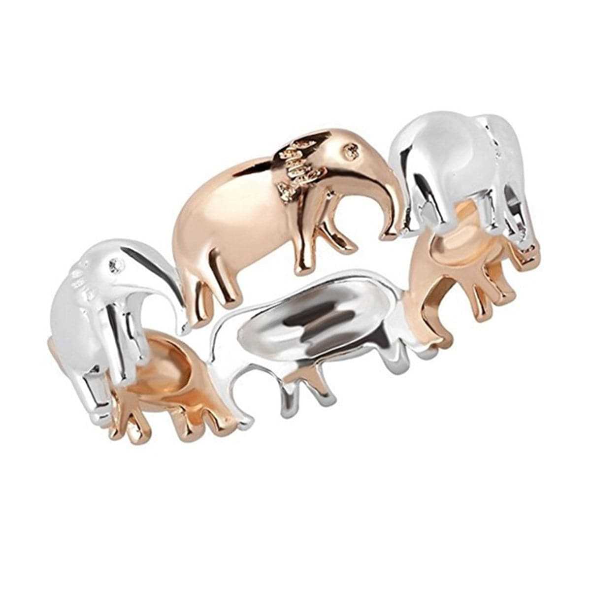 Two Tone Elephant Band Ring