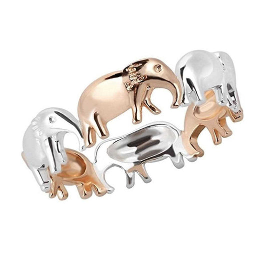 Two Tone Elephant Band Ring