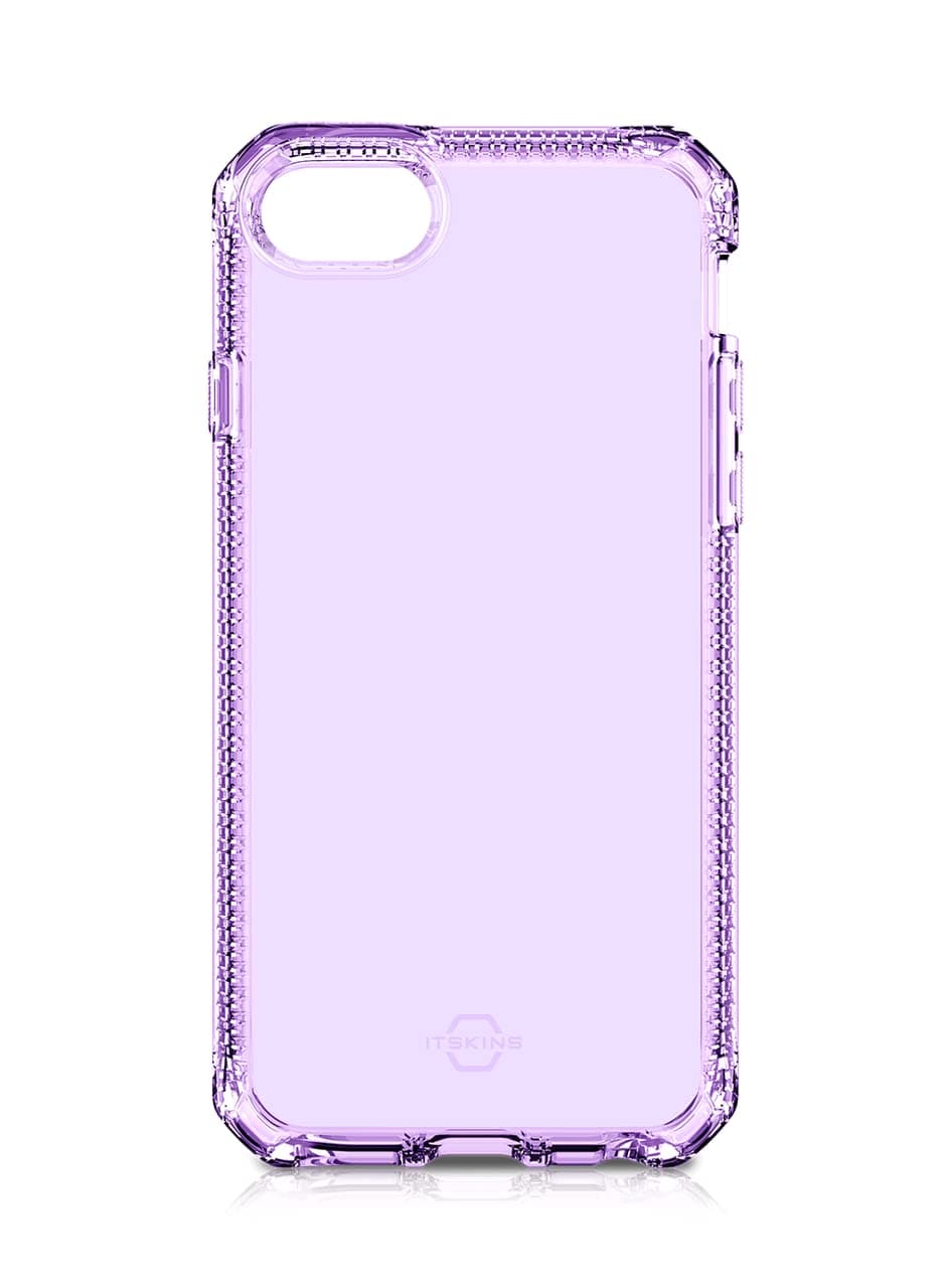 Itskins Spectrum Clear Protective Phone Case Compatible with Iphone Se / 8/7, Slim Hybrid Case, Anti-Yellowing, and Heavy Duty Shockproof Cover, Military Phone Case | Light Purple