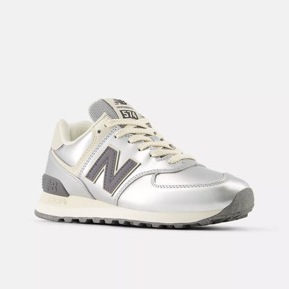 New Balance Womens 574 'Metallic Silver Artic Grey'