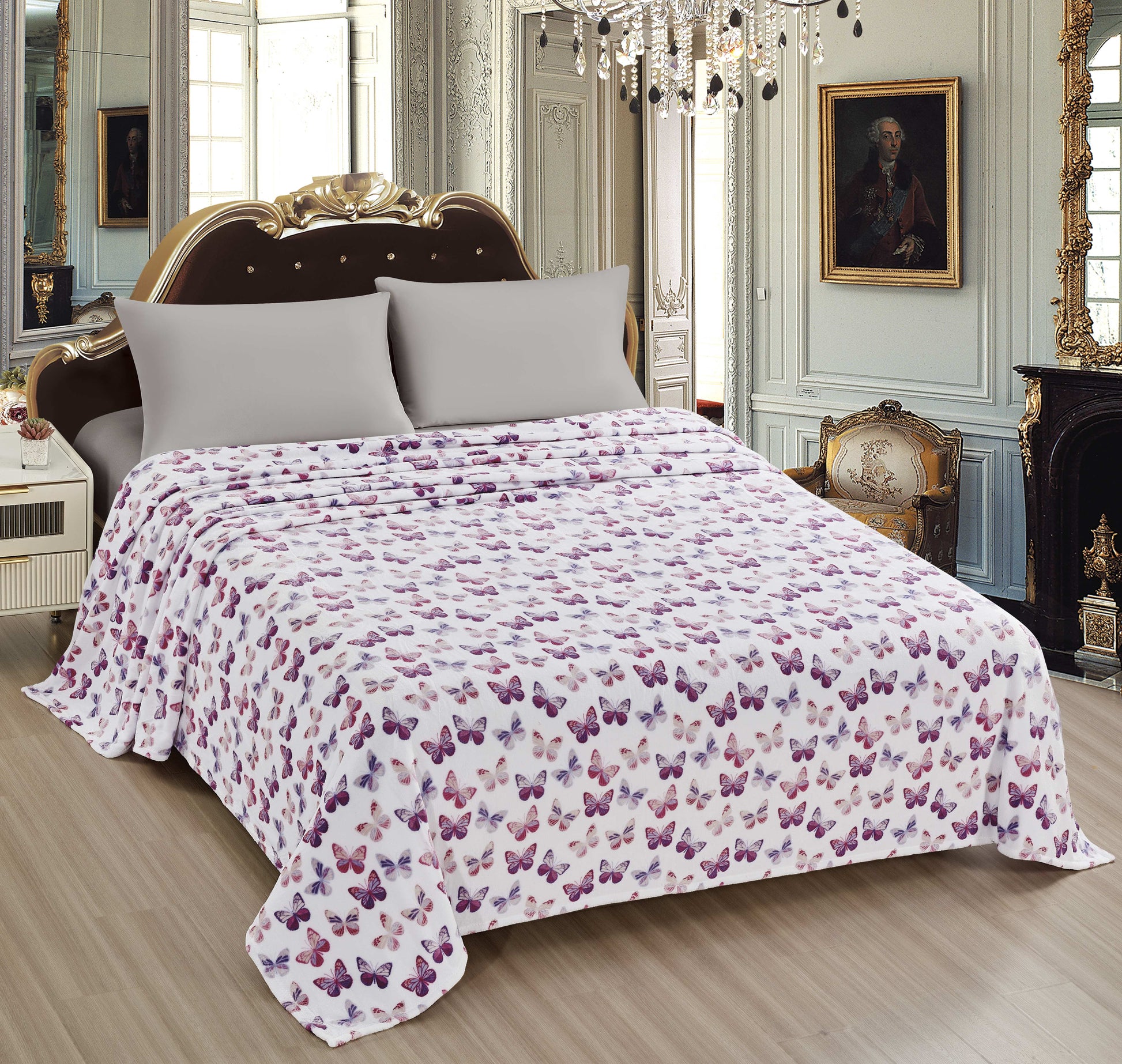 Printed King Blanket- Rose Butterfly Zulily Printed King Blanket- Rose Butterfly Zulily