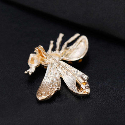 Cubic Zirconia & Goldtone Bee Brooch