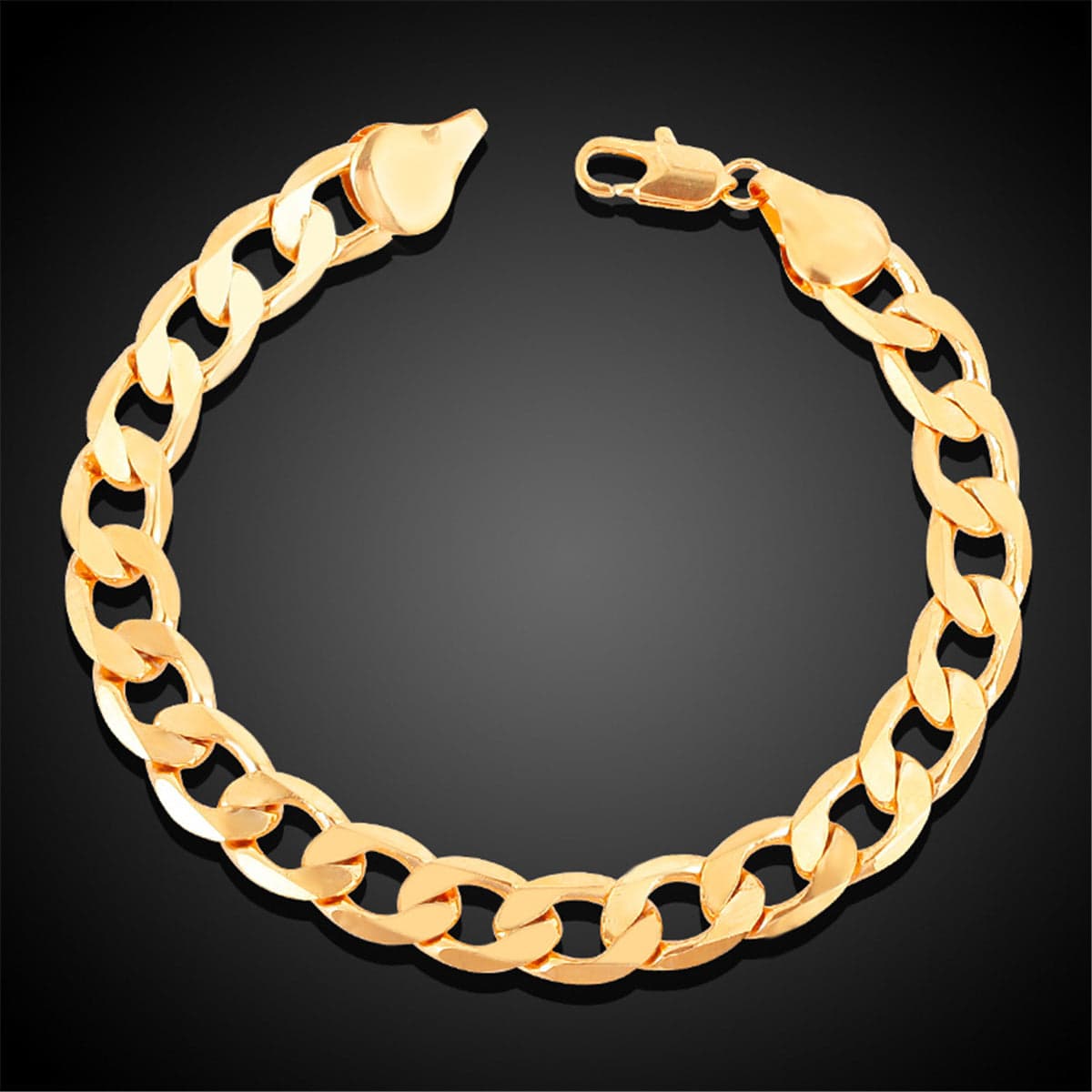 Goldtone Chunky Curb Chain Bracelet-1