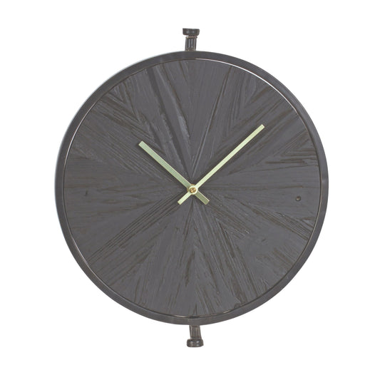 Melrose International Modern Wood Wall Clock with Suspended Stand 16.25"D