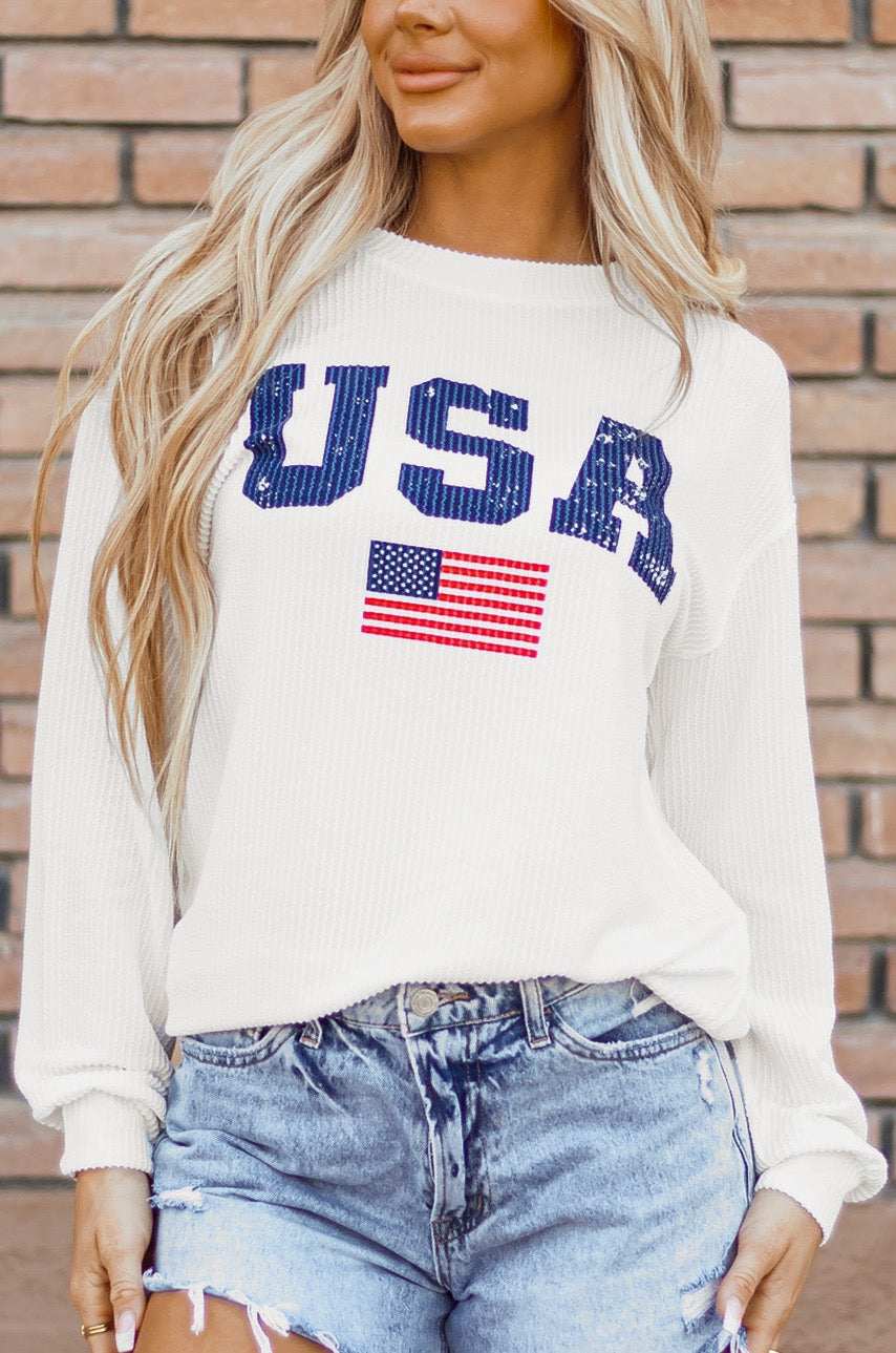 Cadence USA Flag Top - White / S - 4/6