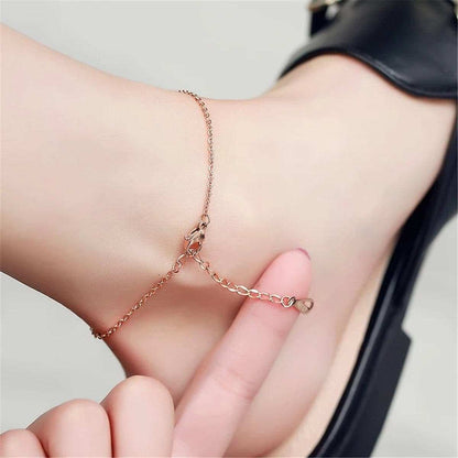 Rose Goldtone 'Lucky' Star Anklet