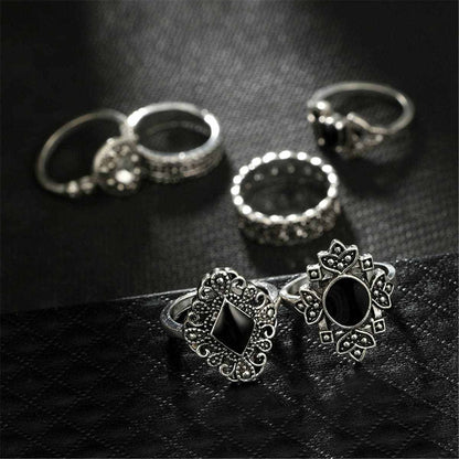 Cubic Zirconia & Resin Silvertone Sunflower Ring Set