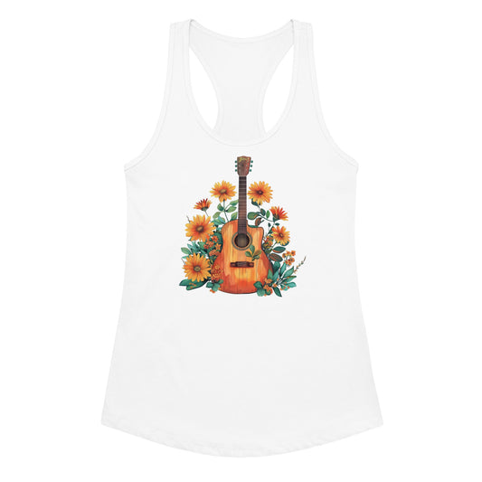 Hippie Guitar Women’s Fitted Racerback Tank Top