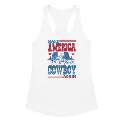 Make America Cowboy Again Women’s fitted Racerback Tank Top