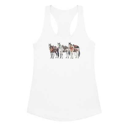 Ranch Horse Trio Women’s Fitted Racerback Tank Top