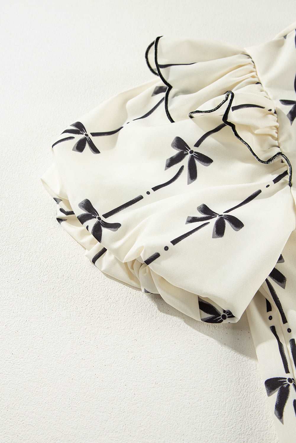 Threaded Pear Maisie Bow Bubble Sleeve Blouse