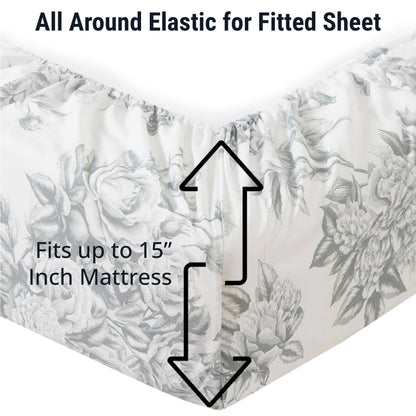Rose Toile Gray-