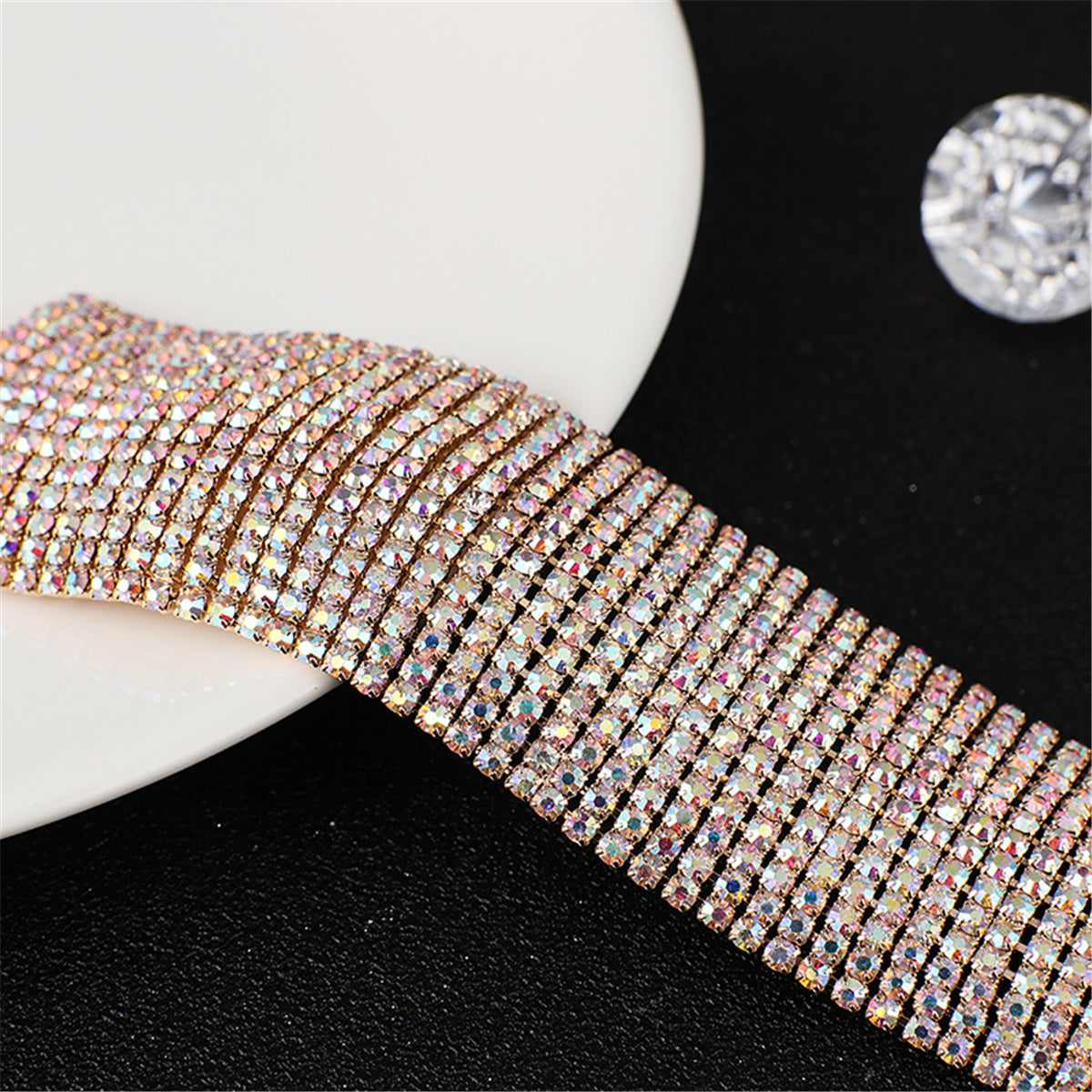 Cubic Zirconia & Goldtone Layer Bracelet
