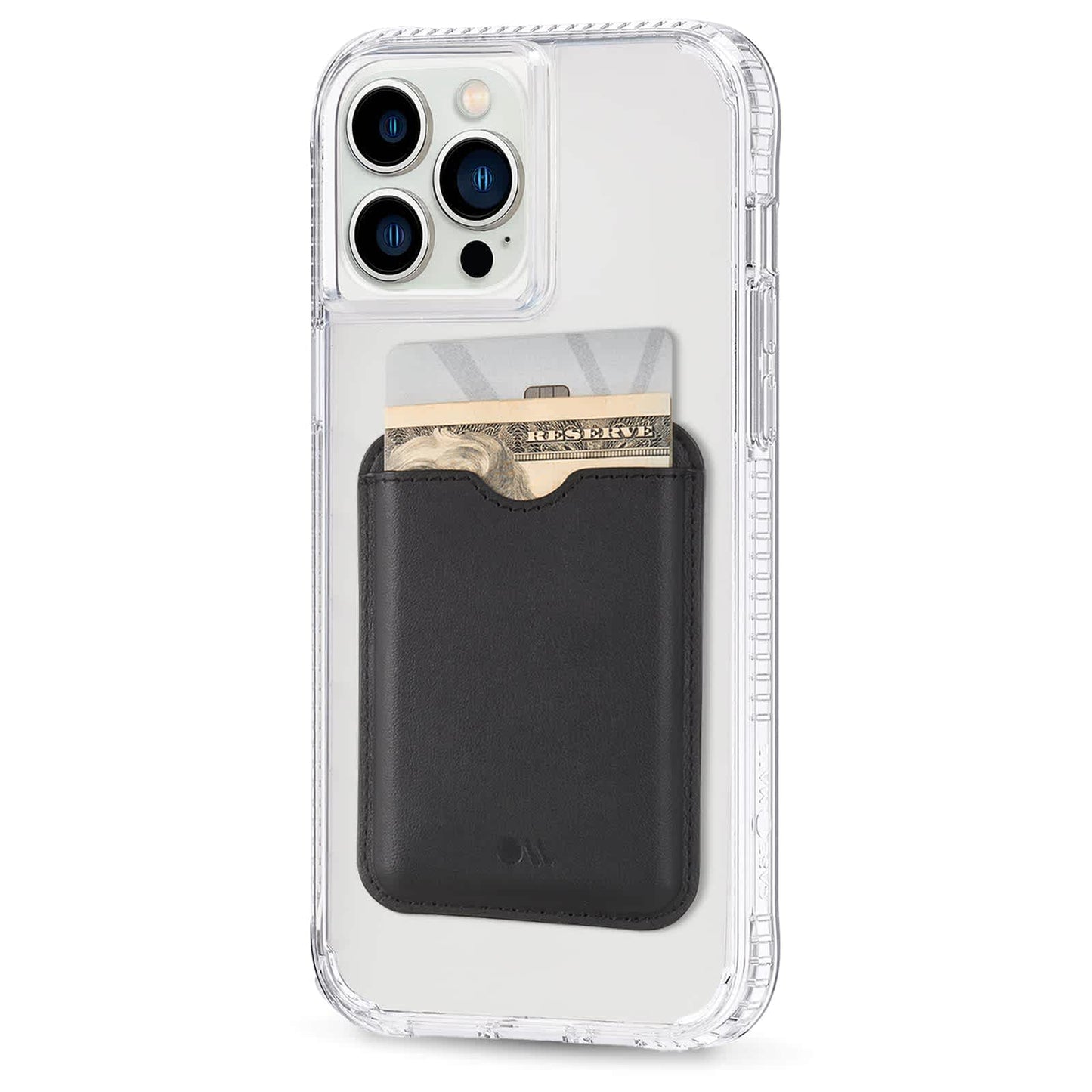 Case-Mate – Magnetic Wallet/Card Holder - Designed for Magsafe Compatible Iphones and Cases – Made with Vegan Leather, Holds up to 3 Cards & Cash, Black