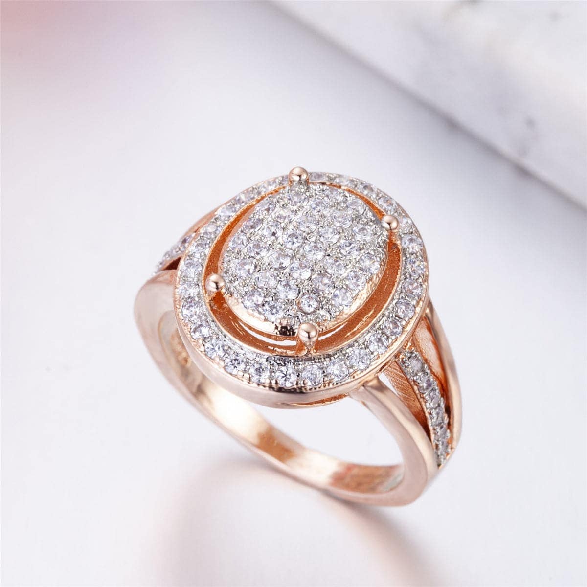 Cubic Zirconia & Rose Goldtone Sunflower Hola Ring