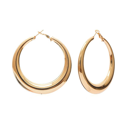 Goldtone Smooth Hoop Earrings