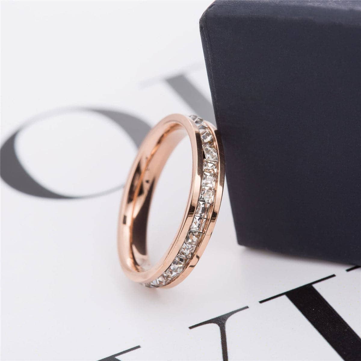 Crystal & Rose Goldtone Band