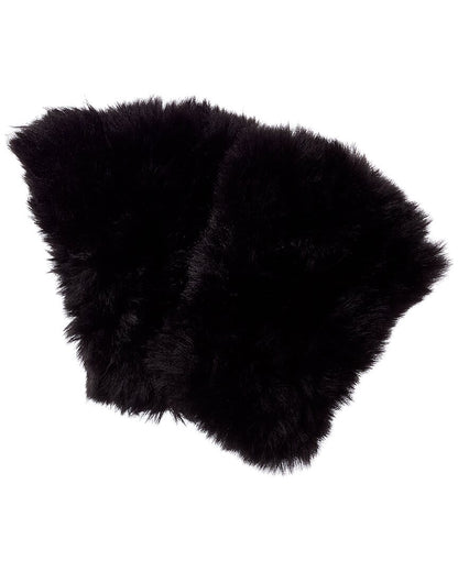 Surell Accessories Faux-Fur Knit Fingerless Mittens
