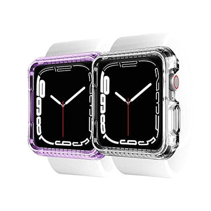 Itskins Spectrum Clear Protective Case Compatible with Apple Watch Series Se 6 & 5 & 4 40mm, Slim Hybrid Case, Anti-Yellowing, Heavy Duty Shockproof Cover, Military Case | Light Purple