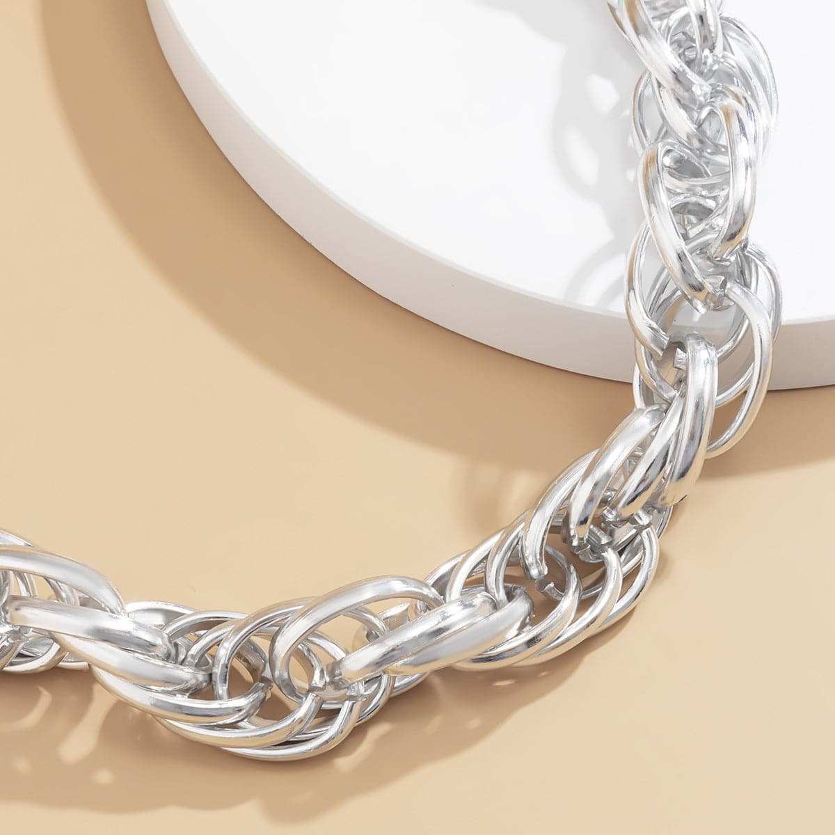 Silvertone Intertwined Choker Necklace
