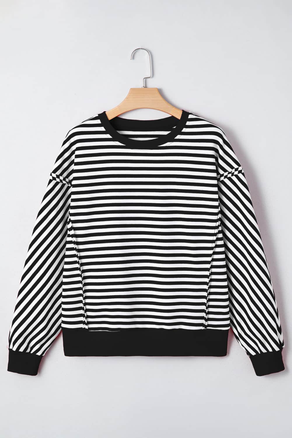 Gracelynn Shoulder Casual Pullover Top - Red Stripe / L - 12/14
