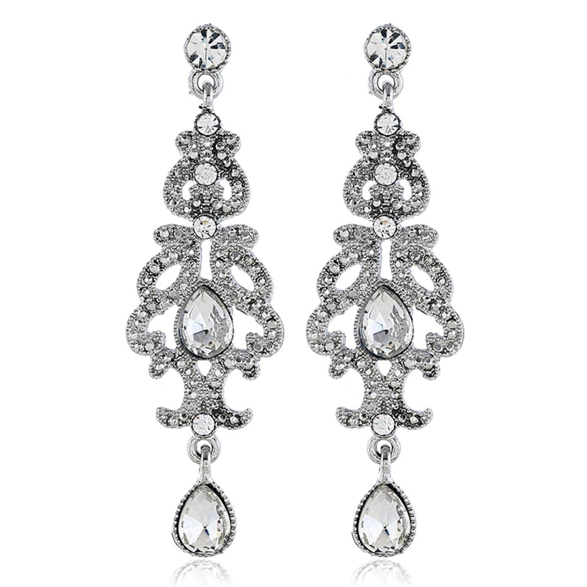 Crystal & Cubic Zirconia Drop Statement Earrings