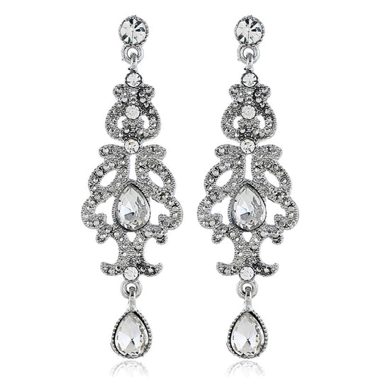Crystal & Cubic Zirconia Drop Statement Earrings