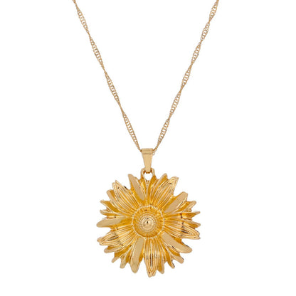 Goldtone Mum Pendant Necklace
