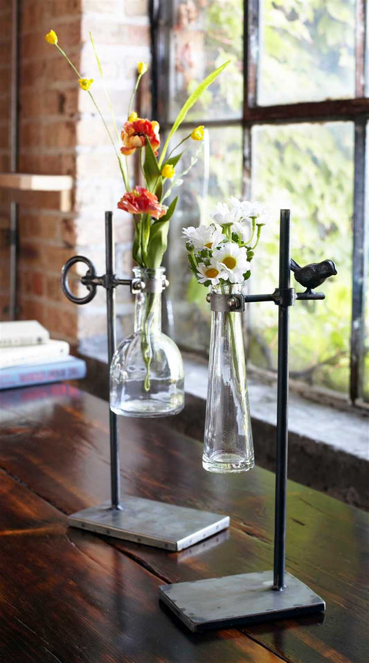 Melrose International Hanging Bud Vase with Metal Stand (Set of 2)