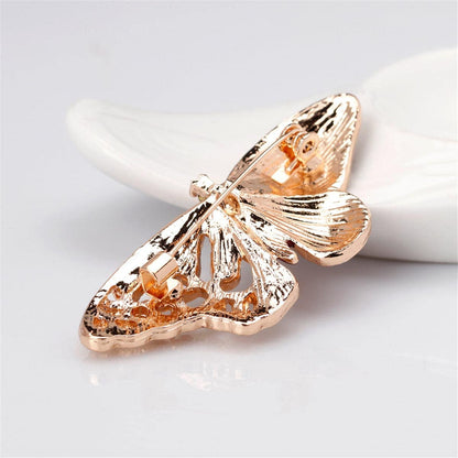 Cubic Zirconia & Goldtone Butterfly Brooch-2