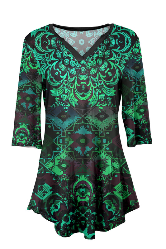 Green & Black Baroque Holiday Print-
