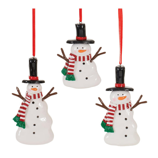 Melrose International Clay Dough Snowman Ornament (Set of 24)