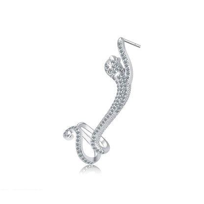 Cubic Zirconia & Silvertone Leopard Ear Climber