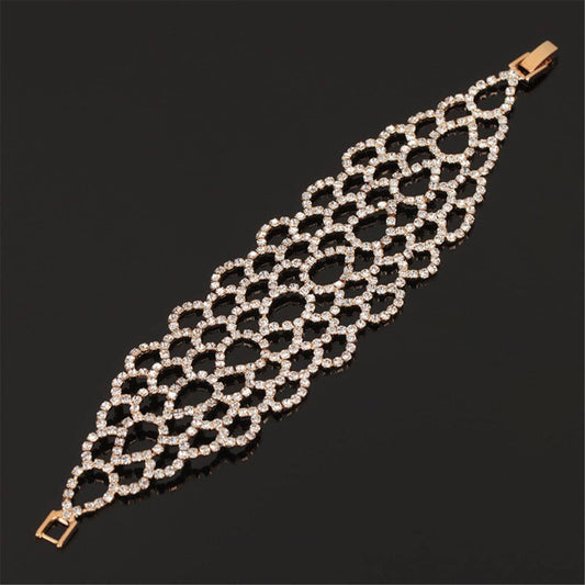 Cubic Zirconia & Goldtone Open Drop Bracelet