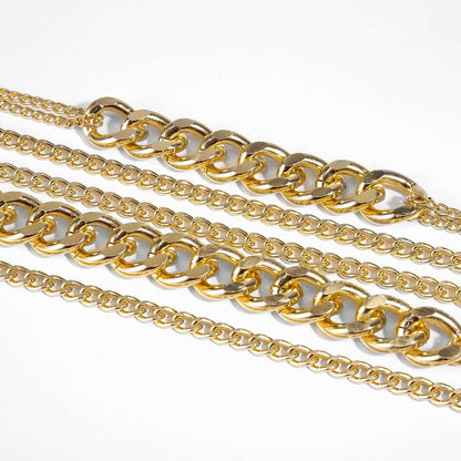 Goldtone Curb Chain Layered Statement Necklace