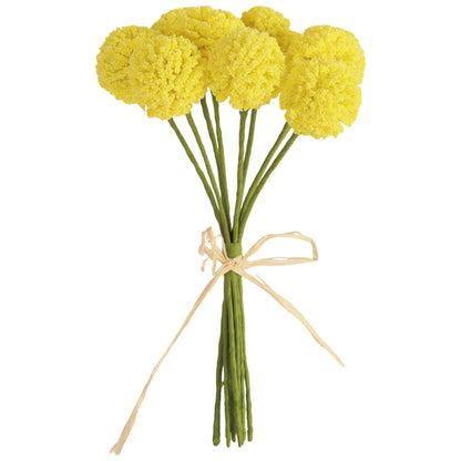 Faux Floral Billy Bob Bunch Yellow Artificial Stems Spring Home Decorations for a Bright Seasonal Touch
