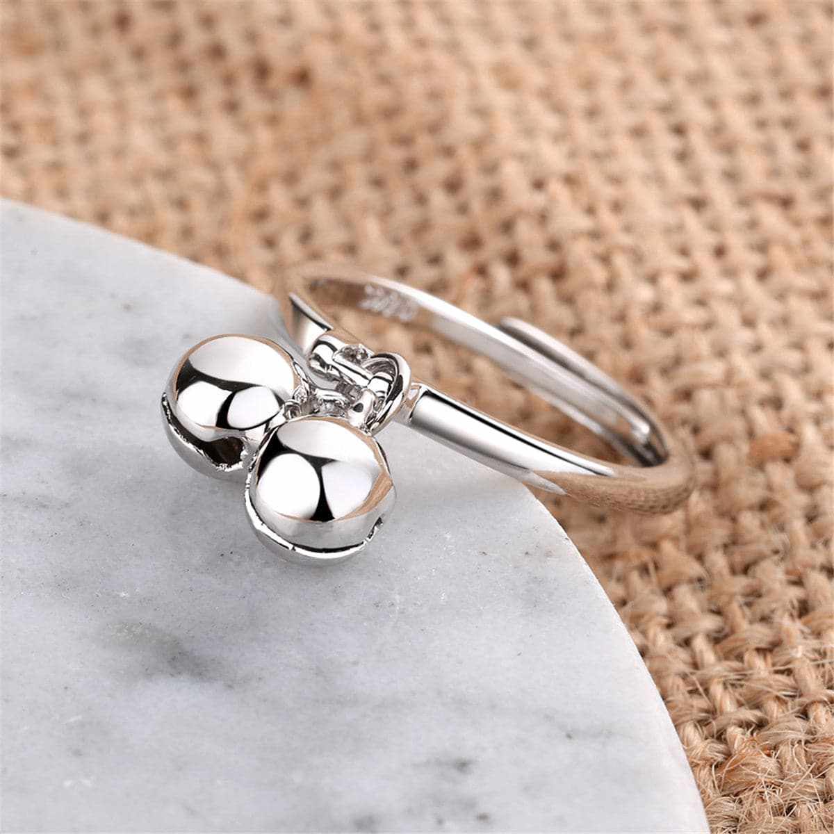Silvertone Double Bell Adjustable Ring
