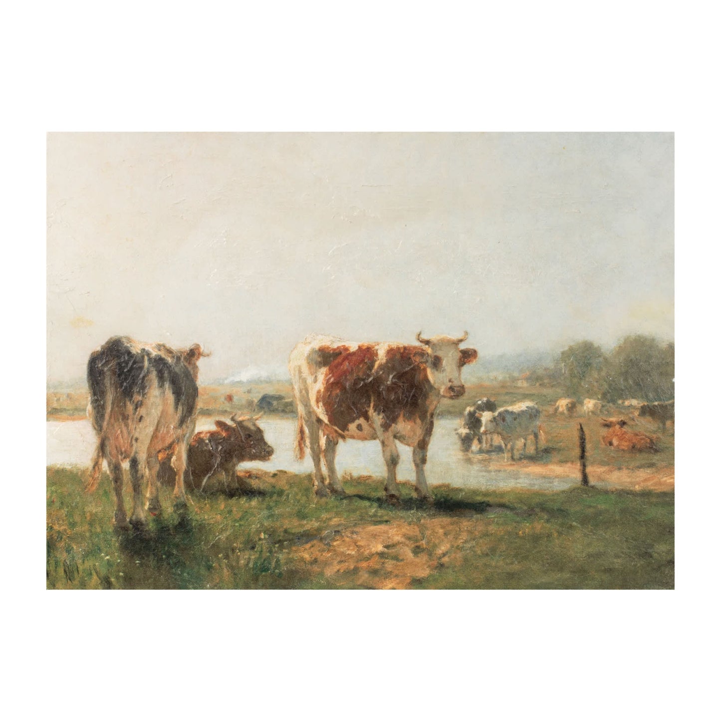 Melrose International Cattle Landscape Print Wall Art 15.75"L
